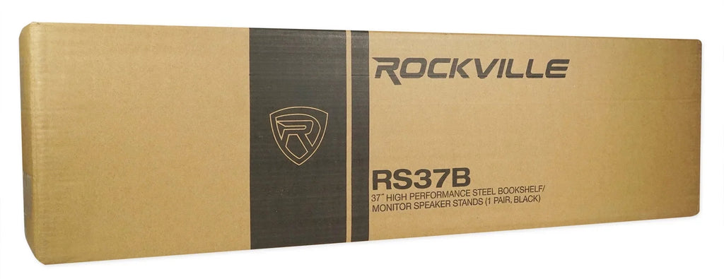 in Studio Black RS37B Rockville 37" Stands Steel Speaker Monitor / Bookshelf Pair