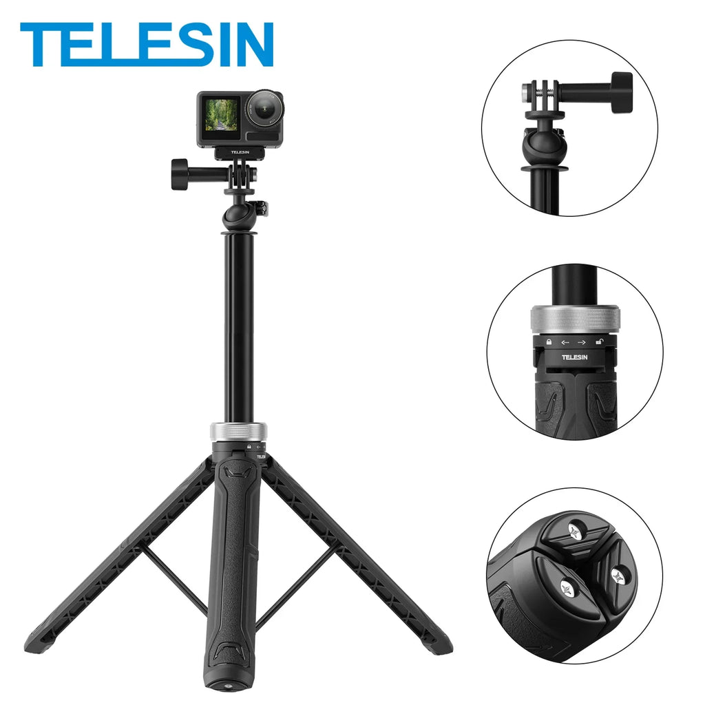 10 Insta360 Selfie Osmo 7 For 12 8 Selfie 1.5M 6 DJI Action 360° Tripod Stick GoPro 11 Rotation 9 Hero Stick Foldable 5