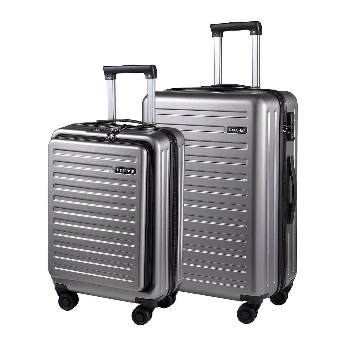 65L,Dark Piece ABS+PC Laptop Lock 20/24 & 2 Only with Pocket TSA 20 Hardshell + Luggage with Lightweight Inch Expandle, & 37~41L Wheels, 24 Front Grey Suitcase Set, Inch Spinner 20
