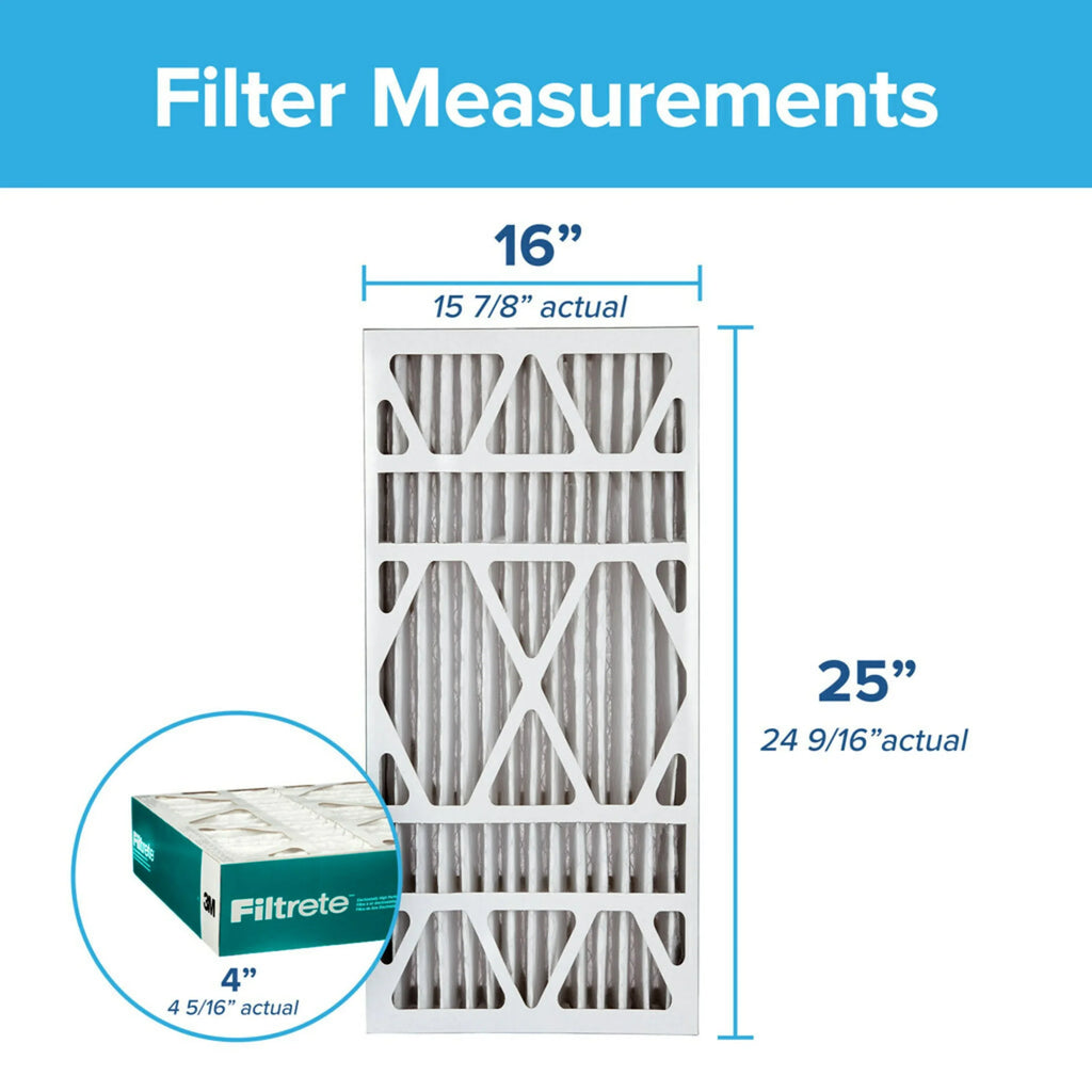 Allergen MERV Filter, Reduction Filter Pleat, 11, Air MPR 16x25x4 Deep 1200 Filtrete 1