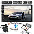 MP3 7" Car Touch Bluetooth Mirror Double Unit Car in-Dash Link/DVR/USB/FM/SD/MIC Screen with Radio LCD Stereo View Control Head +Rear Din Remote Camera& Support