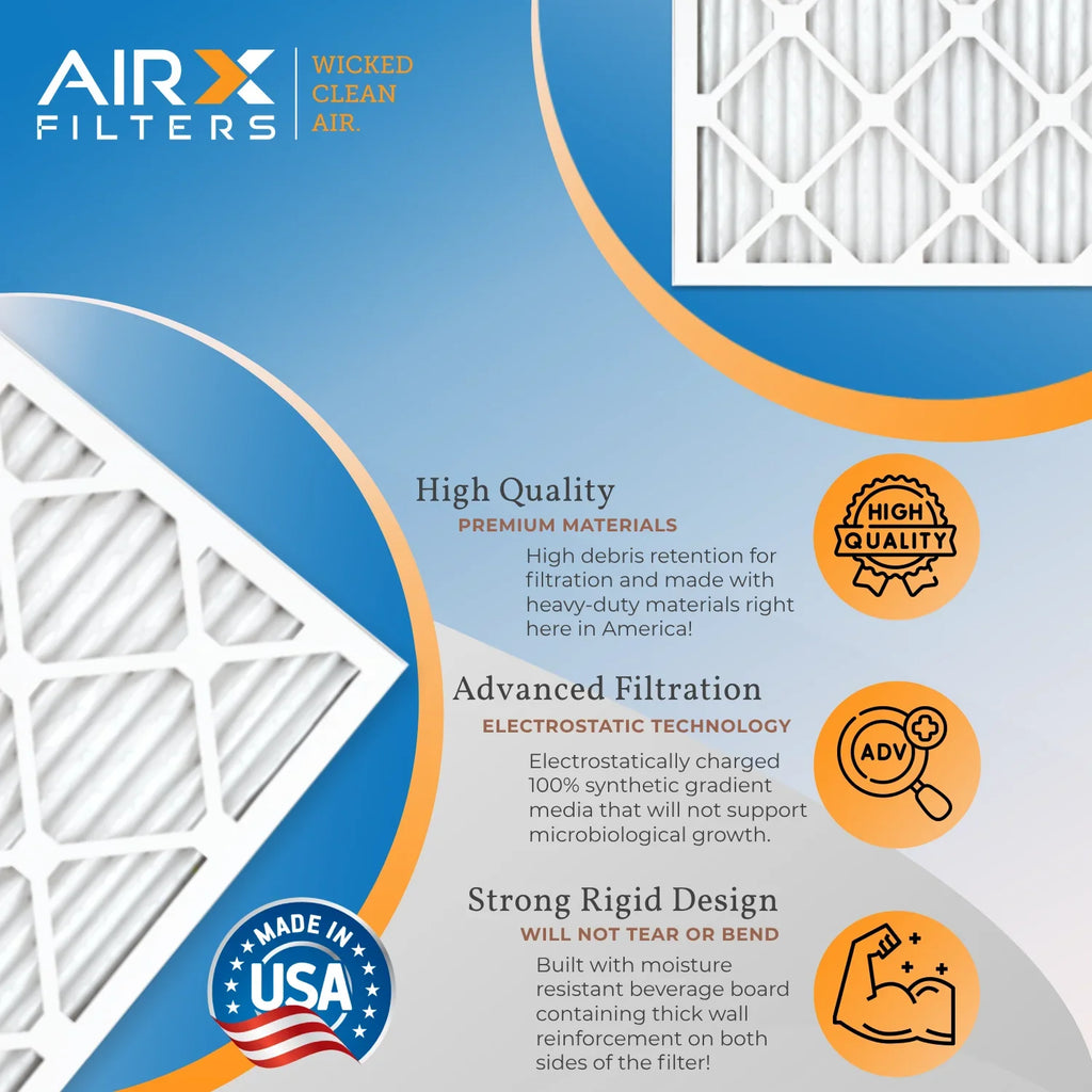 Made 5 USA FPR 4 HVAC Filter Electrostatic by Filter AIR. Premium MPR & Air 8 Comparable FILTERS Conditioner AIRX Pack AC 16x16x1 Pleated CLEAN Air MERV WICKED to 700 Furnace Filters 16x16x1