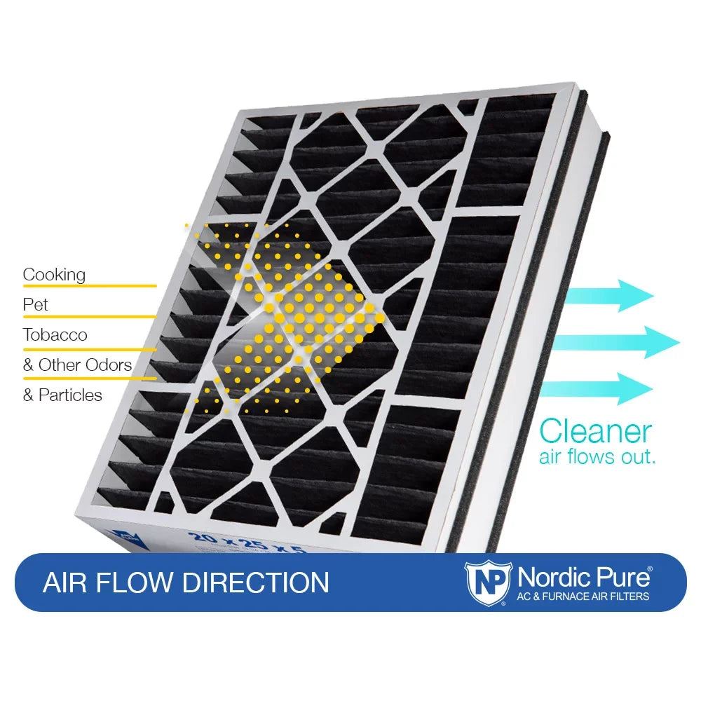 Reduction PK 1 Merv Bear Air 20x25x5 Carbon Air Odor Pure Replacement Filter 8