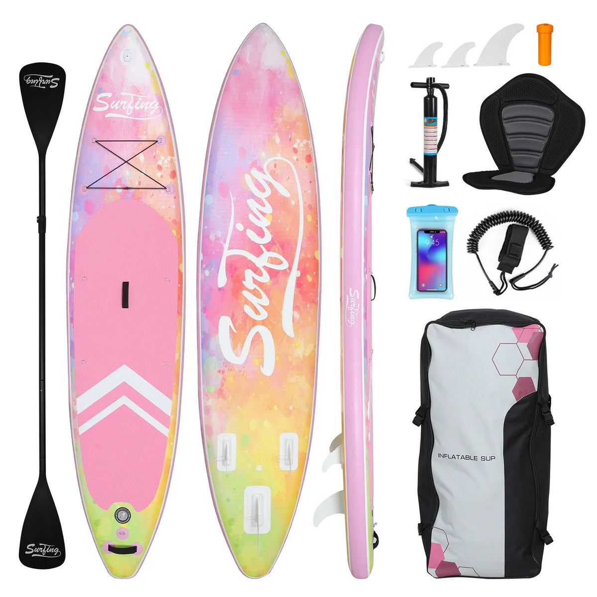 with 11FT FULLWATT Board Up Stand Paddle Inflatable SUP Surfboard Seat Kayak Complete Kit
