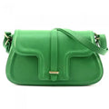 Small Green Italian Valentino Luxury Womens Handcrafted Light Hammered Genuine - Artisan in Shoulder Leather, Handbag Effect